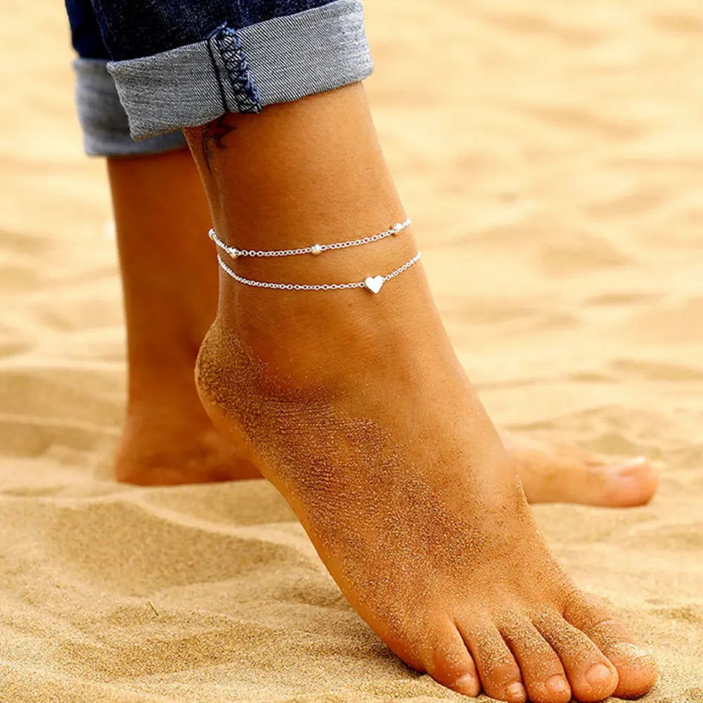 Vintage Beach Foot Anklet For Women Bohemian Female Anklets Summer Bracelet On the leg Jewelry