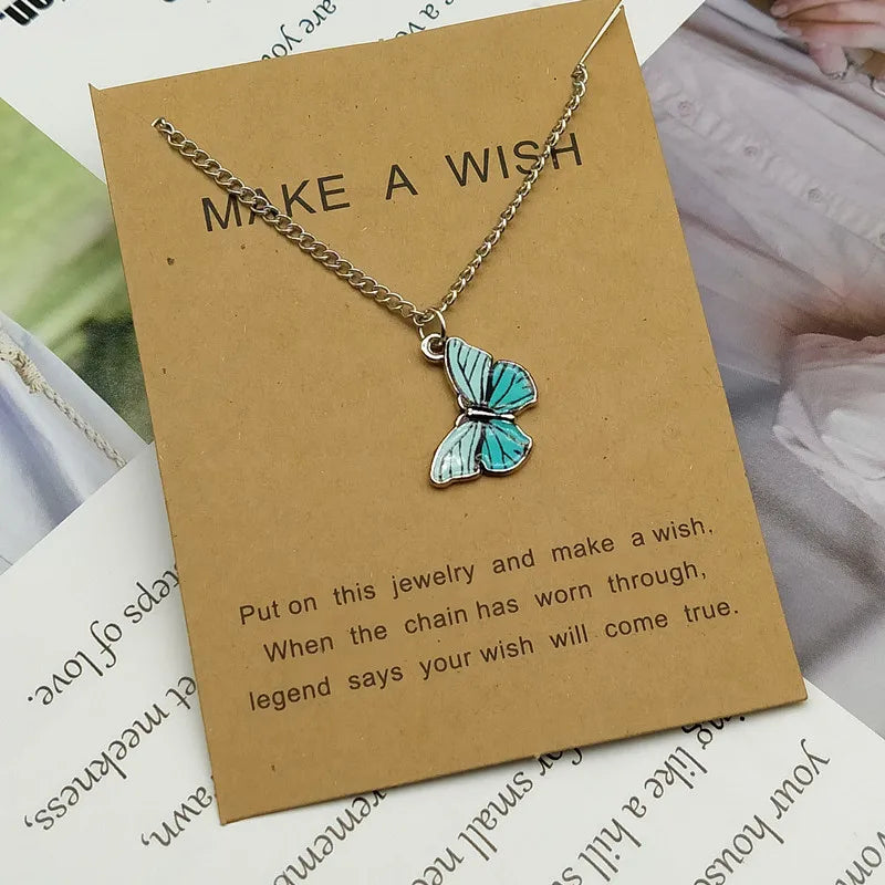 Korean Fashion Cute Butterfly Pendant Necklace for Women Golden Color Statement Necklace Jewelry Gifts Wholesale Dropshipping