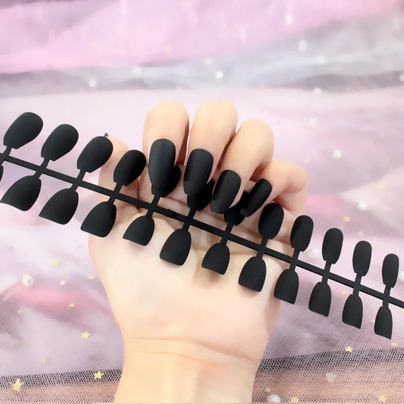 24pcs Short Matte Fake Nails For Women Cute Bride Red Blush French Tips Faux Ongles Press On False Nail Supplies No Jelly Glue