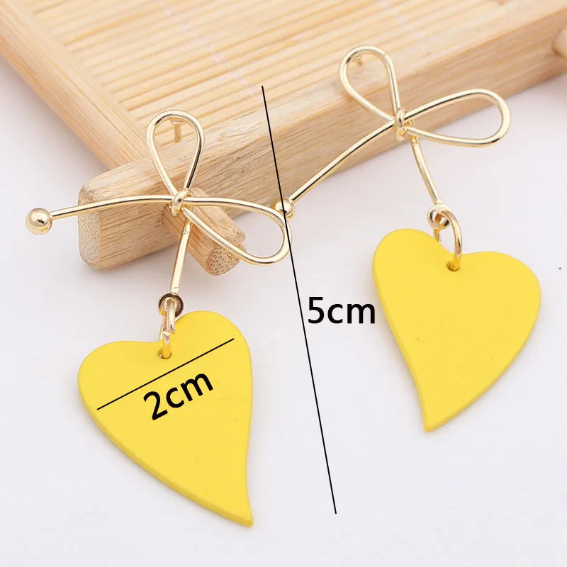 New Women Dangle Earrings Yellow Metal Pendants Geometric Imitation Pearl Drop Earrings Korean Fashion Ear Jewelry pendientes