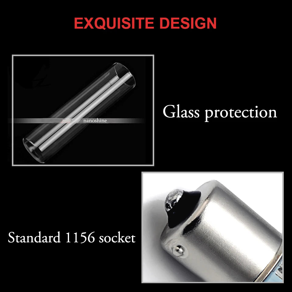 1X Ba15s 1156 Led P21W Vehicle Reverse Turning Lamp 6 Filament Chip Car Light Bulb S25 Auto 12v Drop Shipping Supported