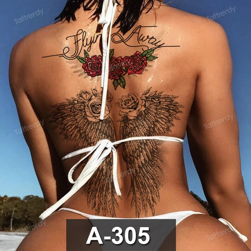 men's tattoo body art full back large temporary tattoos for men women fake tattoo lion king tiger dragon snake sexy tatoo big
