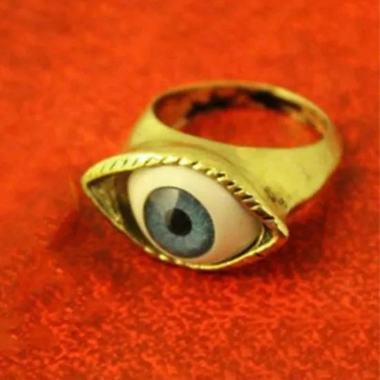 Classic Vintage Turkey Evil Eye Finger Ring Eyeball Punk Goth Jewellery Halloween Gift Fashion Ring for Men Women Wholesale