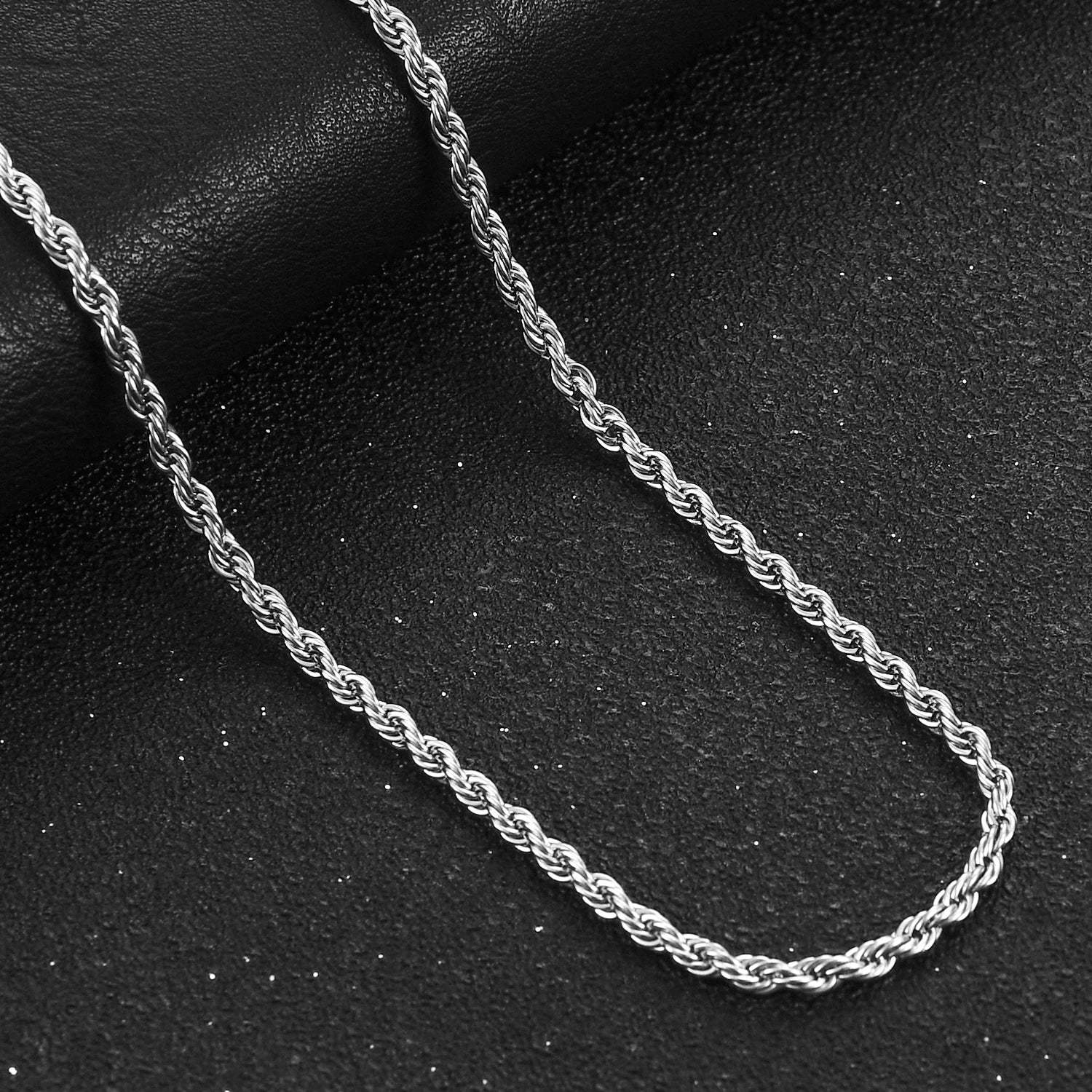 Men's Stainless Steel Punk Twist Rope Chain Necklace for Women Silver Color Neck Choker Waterproof Fashion Jewelry Accessories