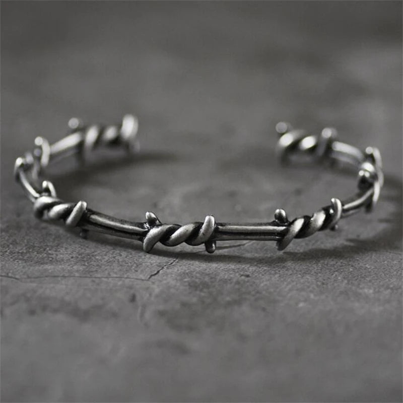 Personality Creative Design Barbed Wire Hip Hop Rapper Rock Men's Casual Street Bracelet