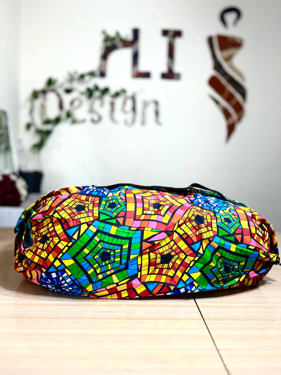 Colorful Travel Bag with African Fabric - Available in Small, Medium, and Large