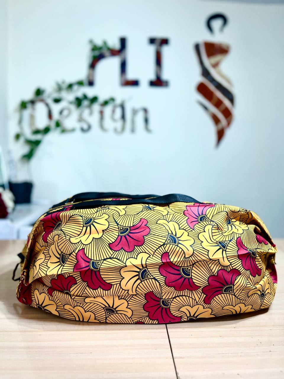 Colorful Travel Bag with African Fabric - Available in Small, Medium, and Large