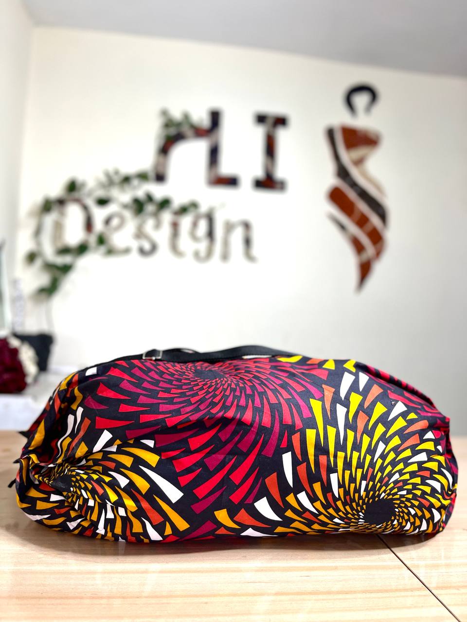 Colorful Travel Bag with African Fabric - Available in Small, Medium, and Large