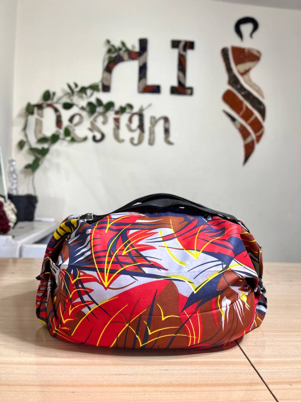 Colorful Travel Bag with African Fabric - Available in Small, Medium, and Large