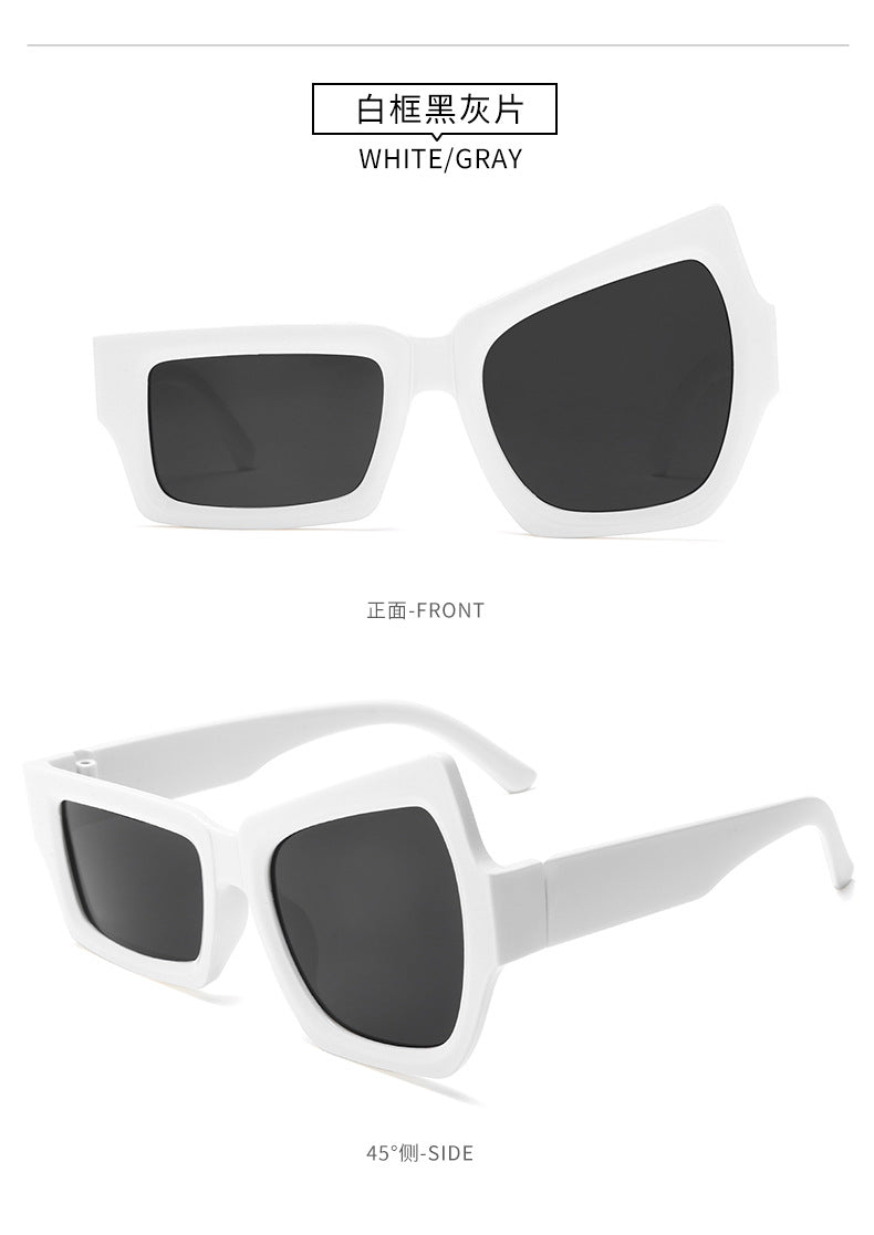 Funny Glasses With Raised Eyebrows on One Side Fashion Hip Hop Sunglasses Irregular Personality UV400 Sun glasses for Men Women