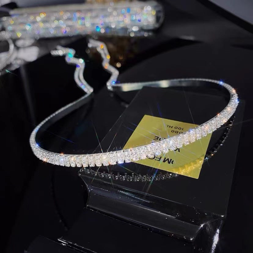 Shiny Rhinestone English Letters Happy Birthday Headband for Women Zinc Alloy Material  Party Jewelry Popular Hair Accessory