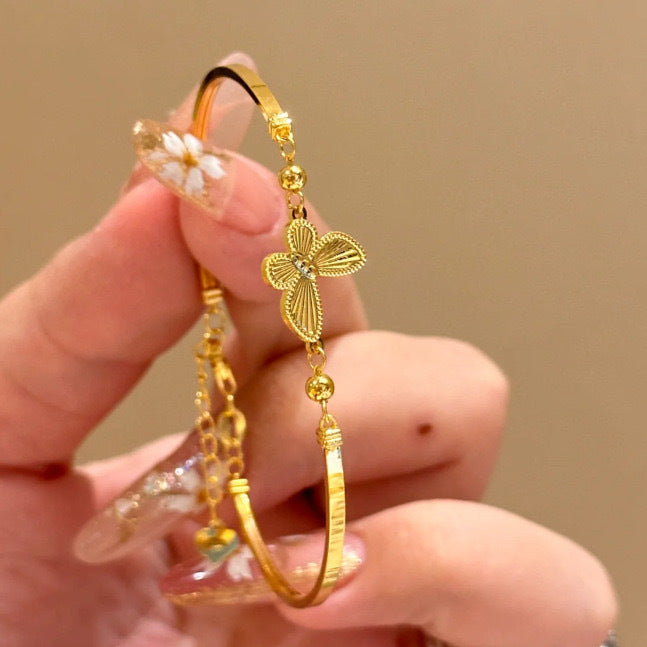 Titanium Steel Gold Silver Color Bangles for Women Girls Trend Waterproof Jewelry Luxury Sparkling Zircon Bracelet Bangle