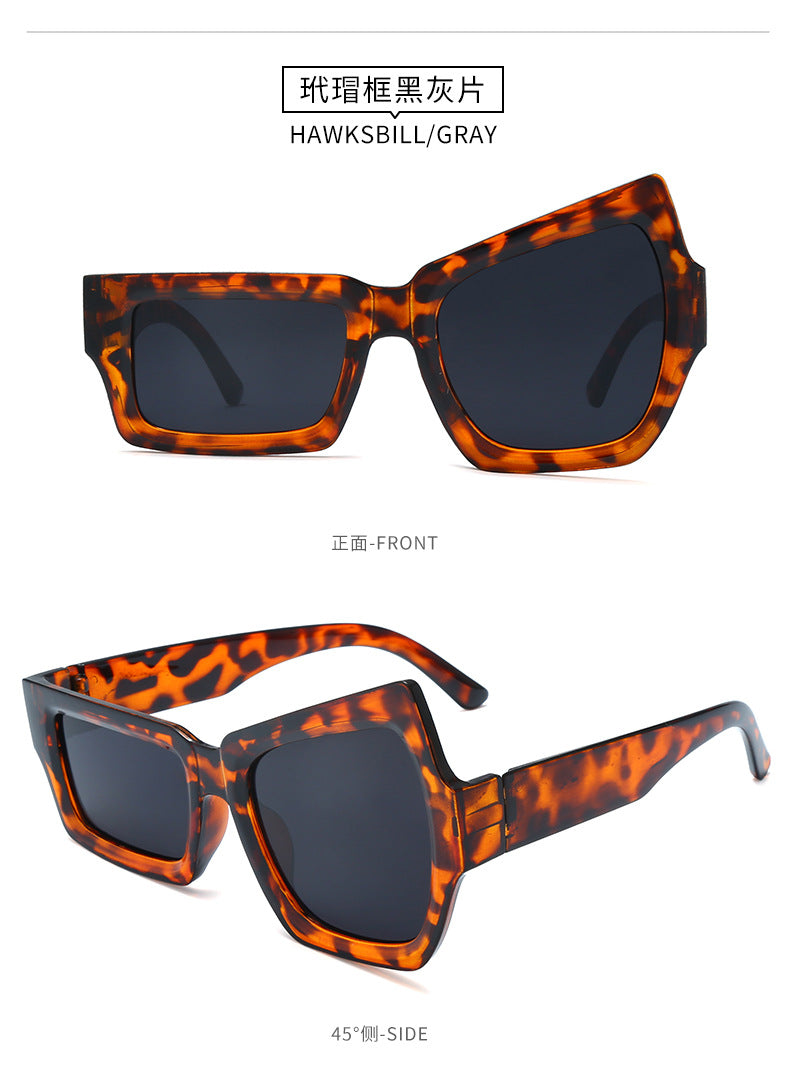 Funny Glasses With Raised Eyebrows on One Side Fashion Hip Hop Sunglasses Irregular Personality UV400 Sun glasses for Men Women