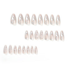 24pc Sweet Cool Hot Girl False Nail with glue Wearable black y2k pink diamond fake nails with designs press on nails Art Almond