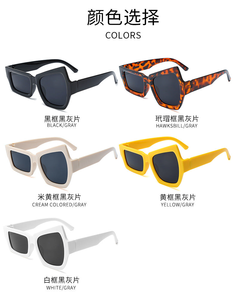 Funny Glasses With Raised Eyebrows on One Side Fashion Hip Hop Sunglasses Irregular Personality UV400 Sun glasses for Men Women