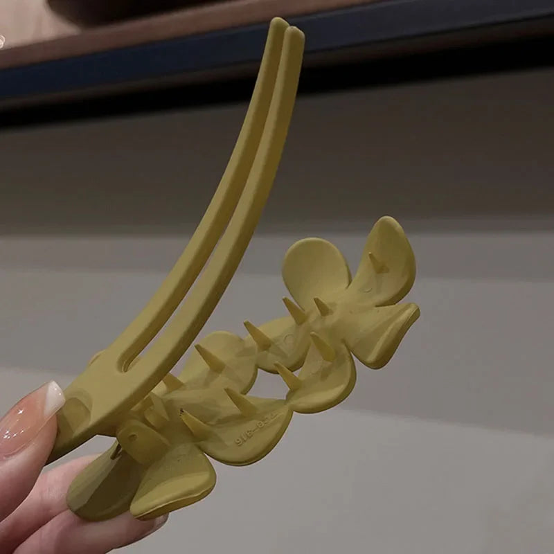 Summer New Hair Clips Accessories Elegant Frosted Butterfly Flower Barrettes Women Simplicity Hairpins Simple Duckbill Headwear