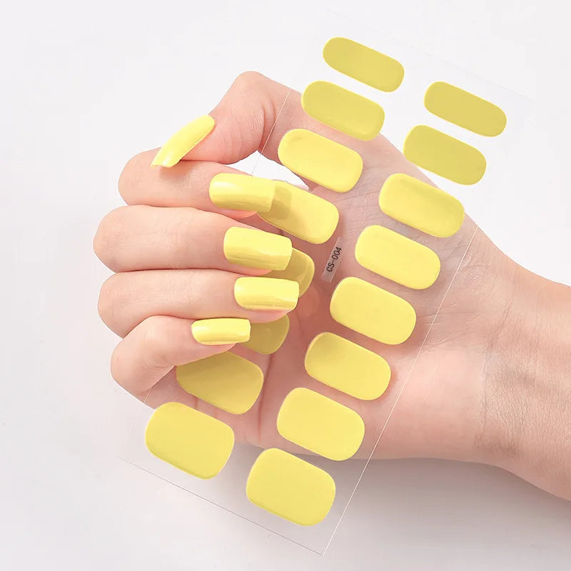 Baking Free Nail Stickers Wholesale Gradient glitter Nail Stickers Simple Waterproof Nail Sticker Full Color Solid Color Sticker