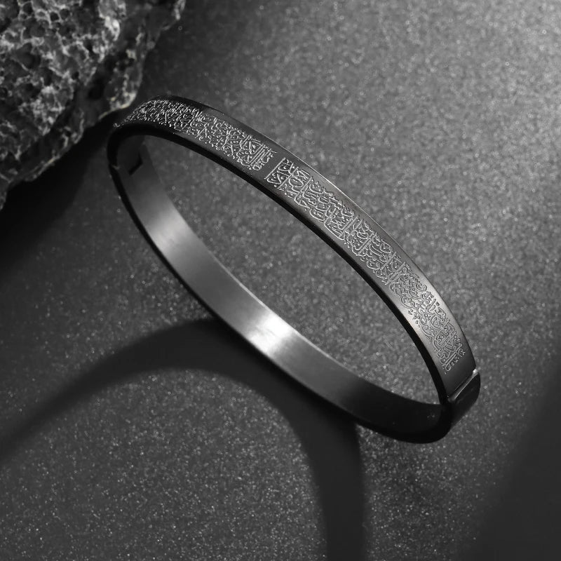 Stainless Steel Ayatul Kursi Cube Pendant Necklace Arabic Islamic Muslim Faith Religious Jewelry Ramadhan Gift for Women