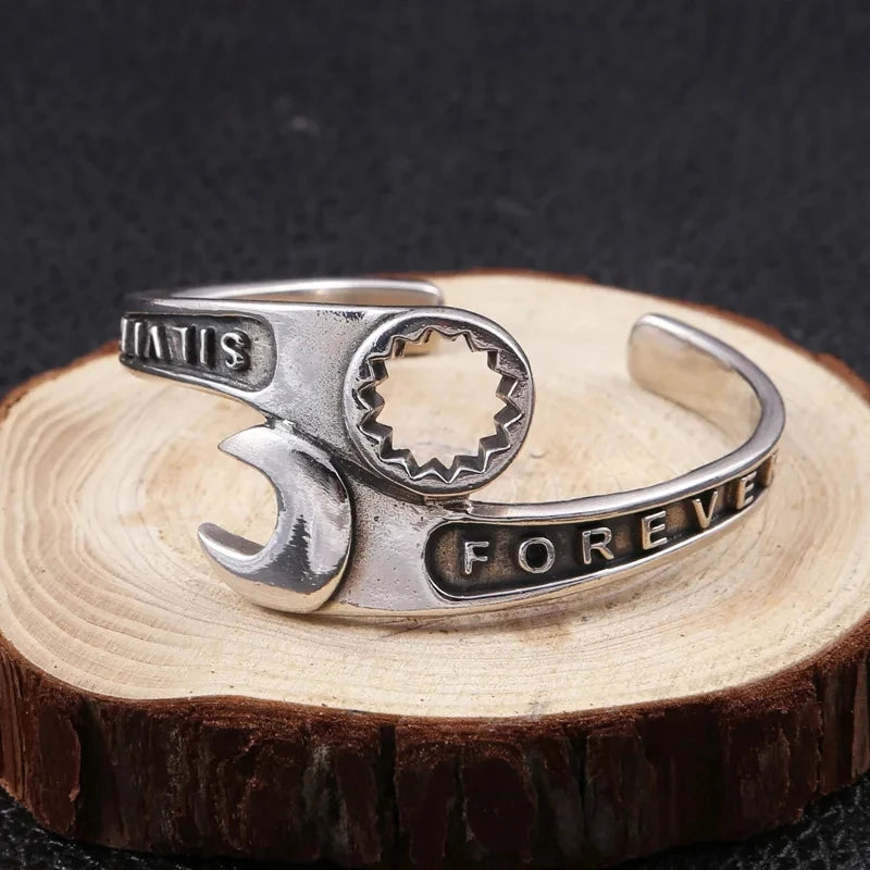 Fashion Wrench Bracelet Repair Tool Wrench Cuff Open Bracelet Men Motorcycle Rider Punk Rock Party Jewelry Gift