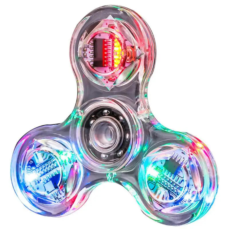 Novelty Multiple Changes LED Fidget Spinner Luminous Hand Top Spinners Glow in Dark EDC Stress Relief Toys