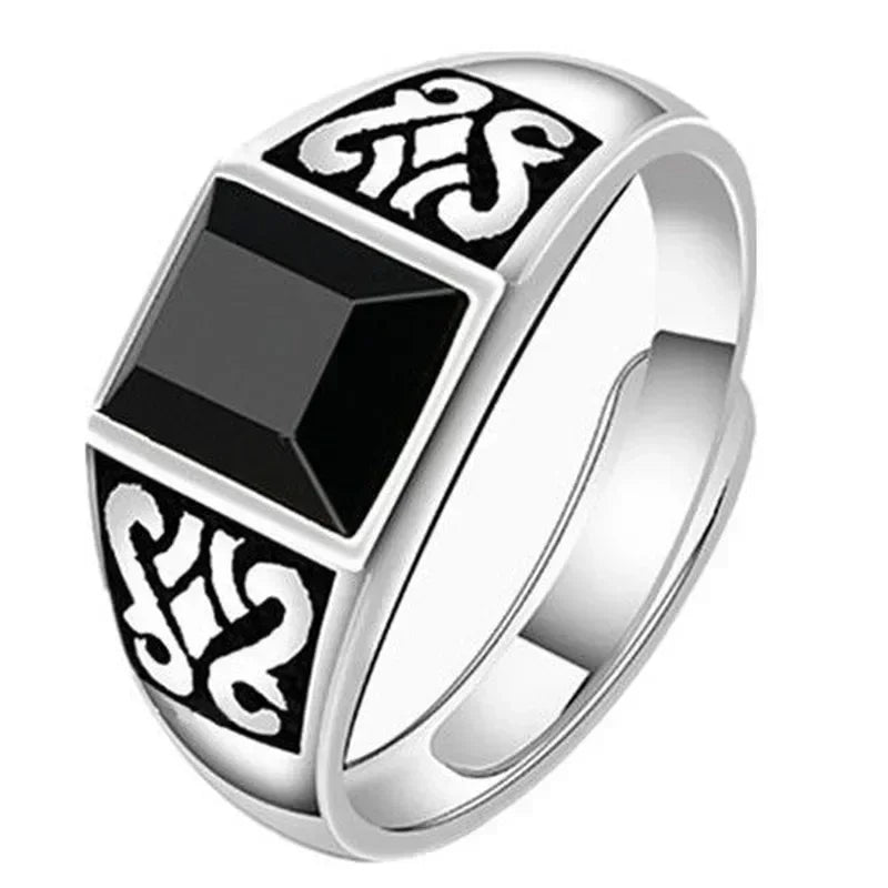 Punk Excalibur Open Ring Vintage Medieval Templar Shield Ring Men's Domineering Cool Trend Jewelry Gift