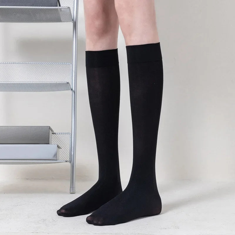 Fashion Black White Soild Color Long Socks Women Over Knee Thigh High Over The Knee Stockings Lolita Ladies Girls Warm Knee Sock