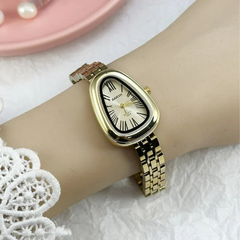 Hot Sale Stainless Steel Strap Women's Watch Irregular Snake Head Dial Ladies Quartz Watch Fashion Luxury Gift Clock Wholesale