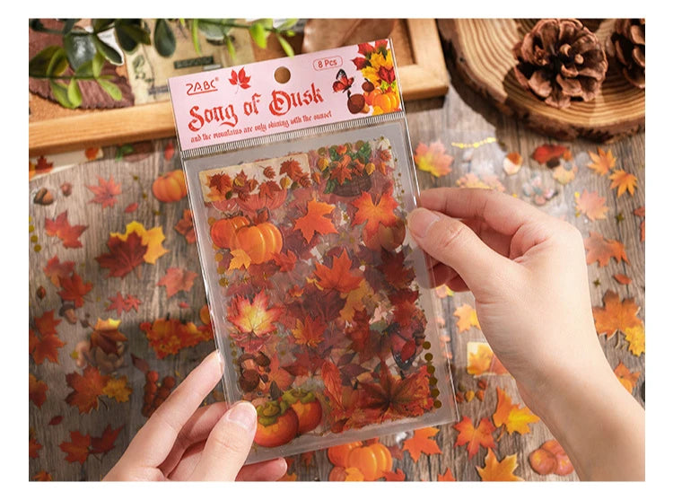 1pack Transparent Flowers Plants PET Decorative Stickers Diary Scrapbooking Material Deco Album Stationery Stickers