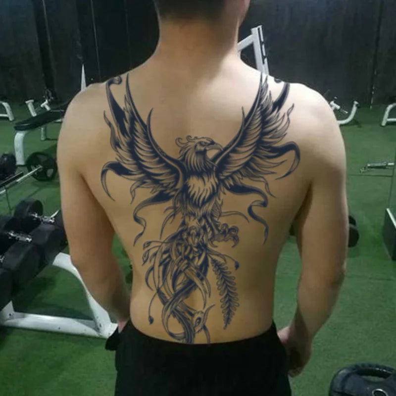Angel Wings God Tattoo Stickers Realistic Juice Ink Semi Permanent Full Back Body Tattoo Temporary Lasting 2 Weeks Men Adult