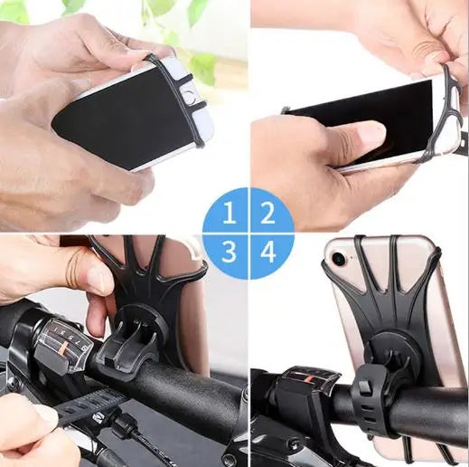 Silicone Bicycle Phone Holder Cellphone Bike MTB Mobile Stand Motorcycle Telephone Support Bracket Accessories for iPhone Xiaomi
