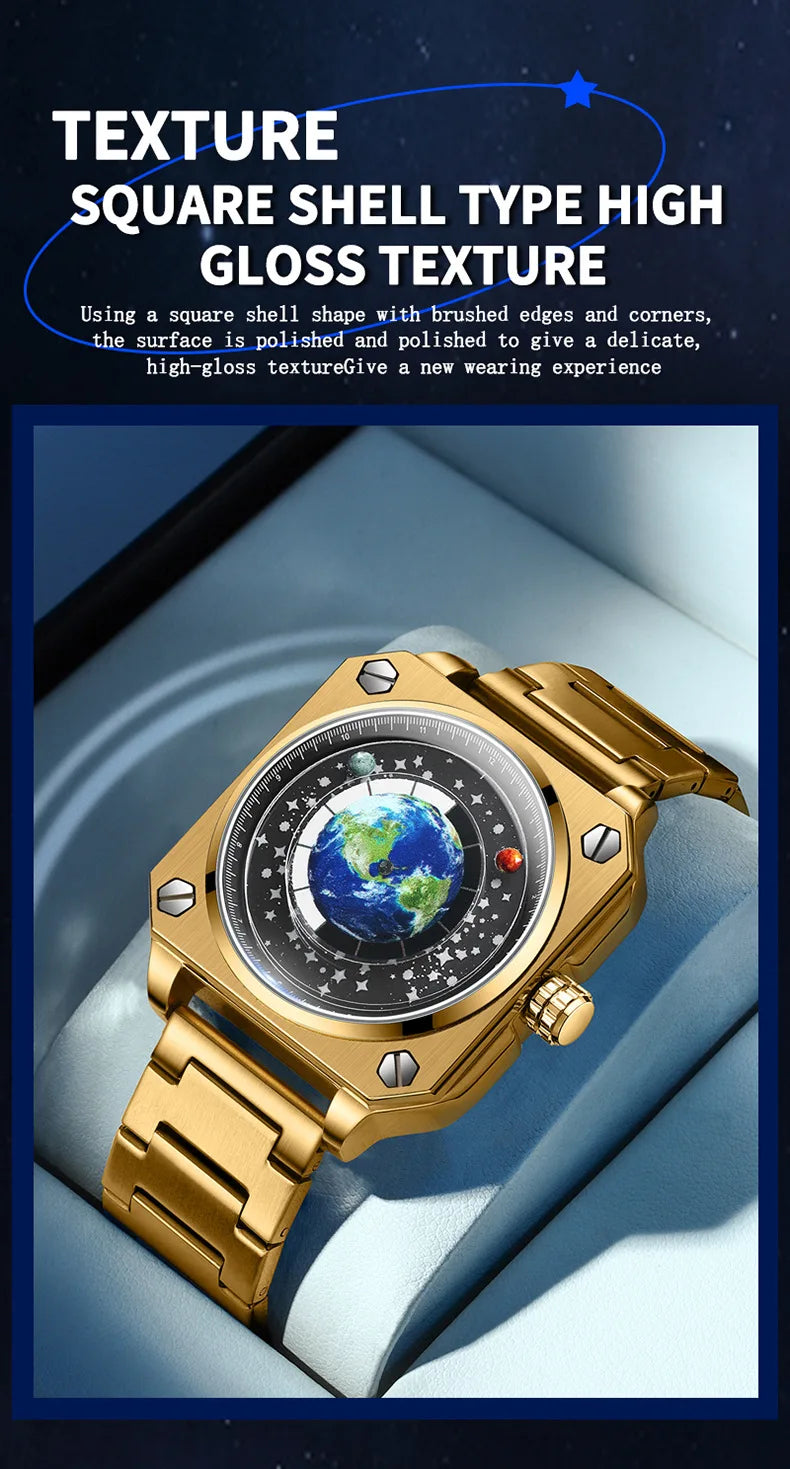 UTHAI Earth Watch Business Male Student Watch Planet Personalized Creative Wormhole New Concept Male Fashion Quartz Watches
