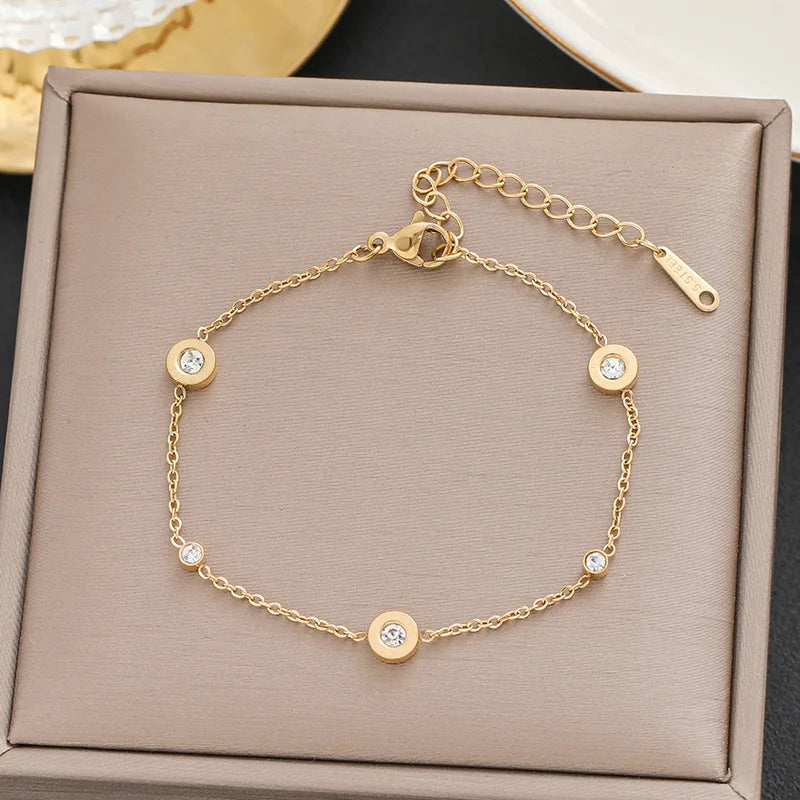 316 Stainless Steel Butterfly Heart Belt Twist Multilayer Chain Bracelet For Women Jewelry Party Gifts Bijoux Pulsera