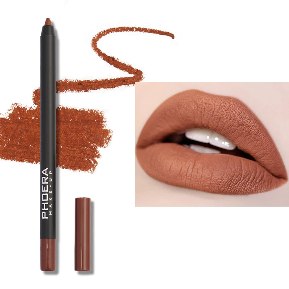 12 Color Lip Liner Pen Smudge-proof  Longwear Rich Lips Colors Smooth Application Color Sensational Shaping Lip Liner Lip Makeup
