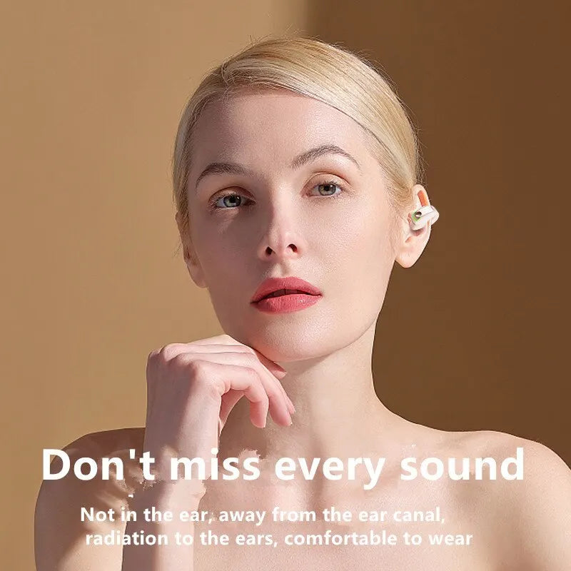 Bone Conduction Earbuds Waterproof Mini Single Ear Clip Earphone Bluetooth-compatible 5.3 Wireless Headphone for Call Smartphone