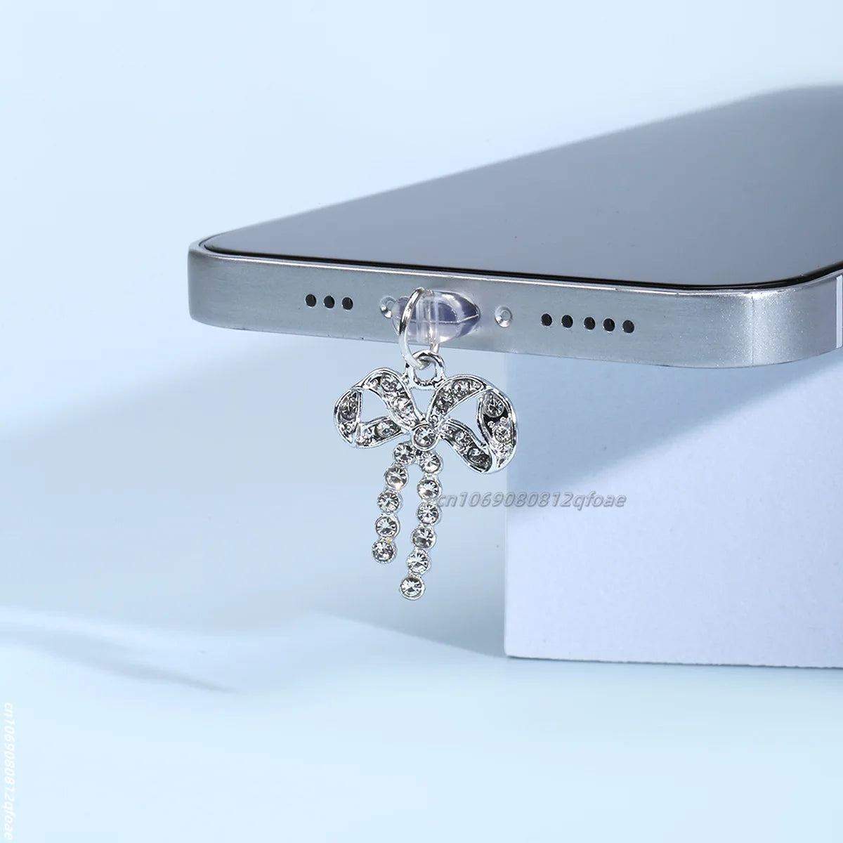 Mobile Phone Dust Plug Pendant New Butterfly With Artificial Pearls And Diamonds Accessory Decoration For iPhone Type-c Port