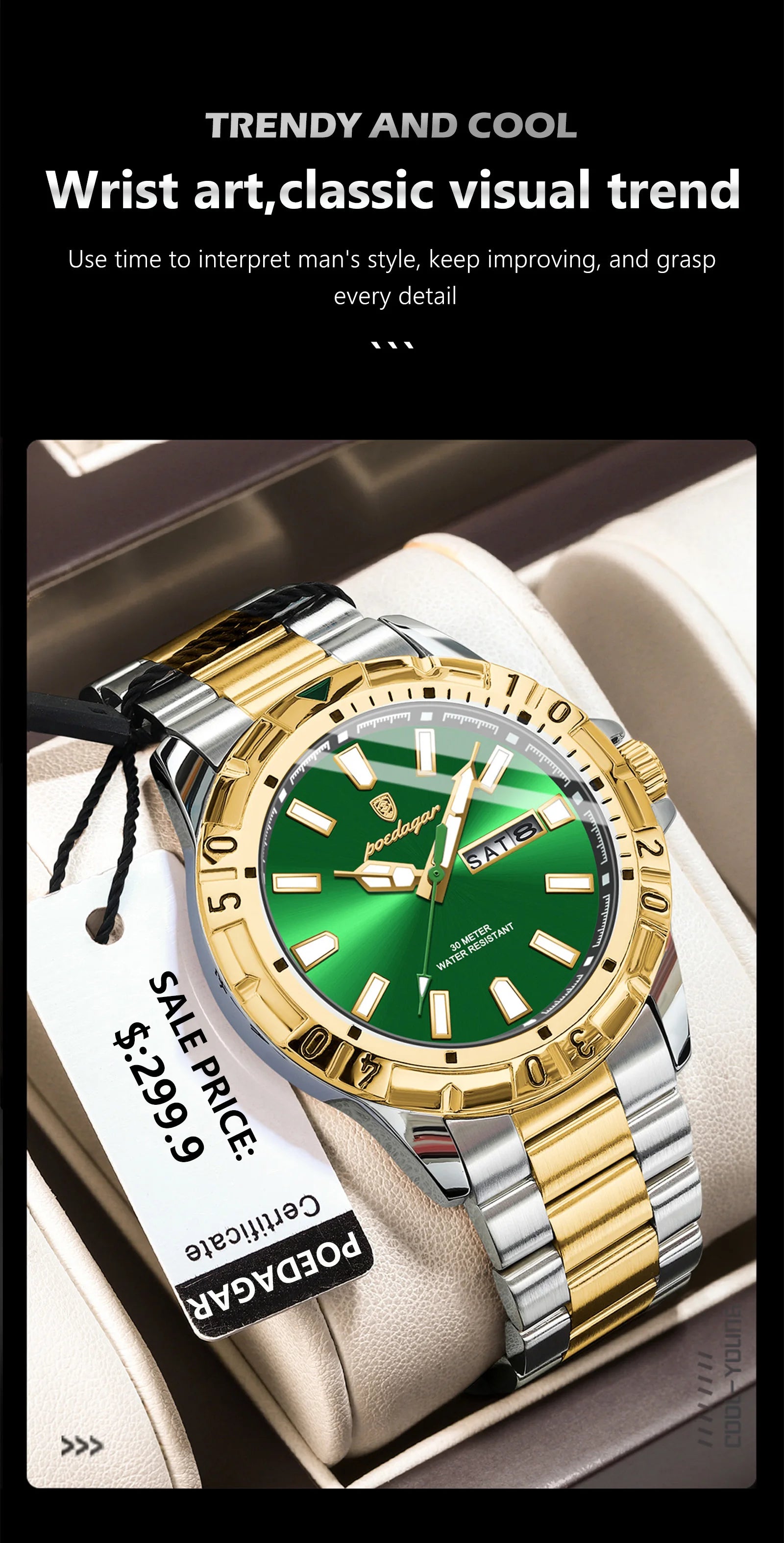 POEDAGAR Luxury Quartz Man Watch Waterproof Luminous Date Week Men Watch Military Stainless Steel Men's Watches Sport Male Clock