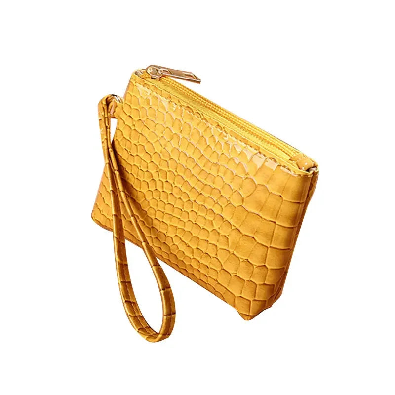 Litchi Pattern Retro Wallet Small Bag  Coin Purse Mini Wallet Female Pu Leather Card Holder Solid Color
