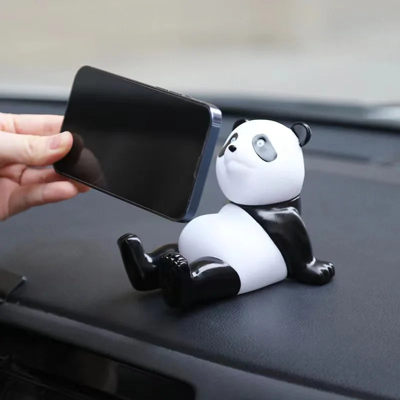 Cute Panda Phone Holder Cartoon Panda Mobile Phone Holder Universal Phone Bracket Panda Sculpture Statue Decor Resin Toy Gift
