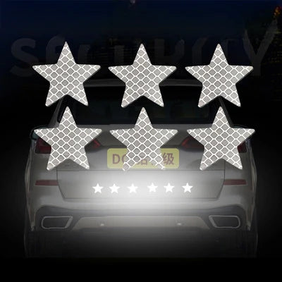 10pcs Car Bumper Reflective Stickers Reflective Warning Strip Tape Secure Reflector Stickers Decals Safety Warning 3*8CM