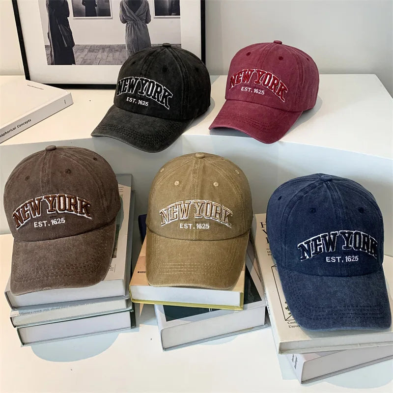 New York Washed Cotton Cap For Men Women Gorras Snapback Caps Baseball Caps Sun protection Casquette Dad Hat Outdoors Cap