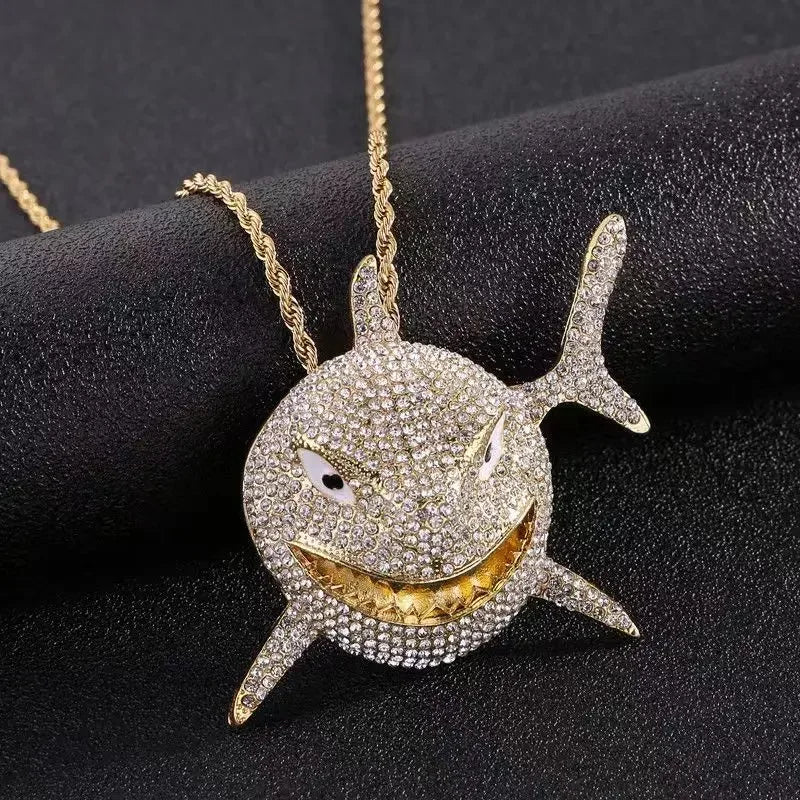 Hip Hop Cubic Zirconia Pave Bling Iced Out Elephant Pendant Animal Necklace Men Women Hip Hop Cool Rap Jewelry Birthday Gift
