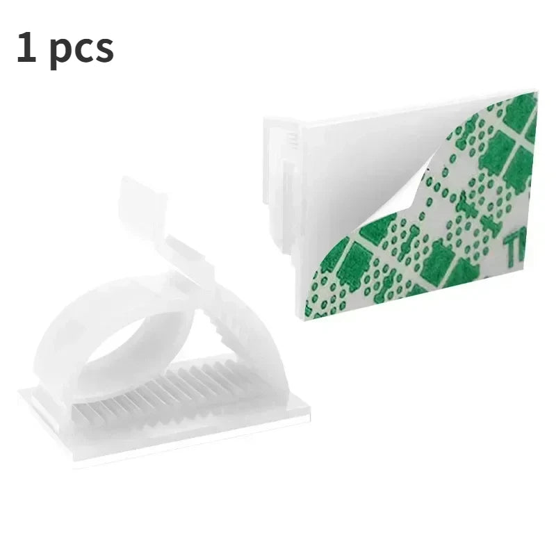 1/5ps Universal Adjustable Multipurpose Self-Adhesive Cable Clips Wire Clamps Cord Holders Desk Cable Management Home Office Car