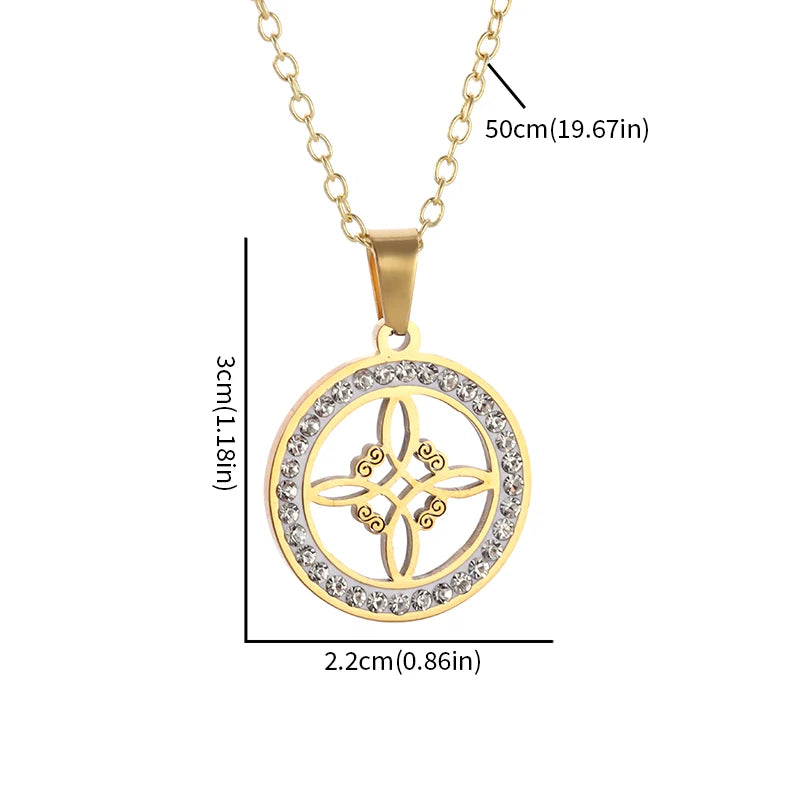 Stainless Steel Witch Knot Necklace for Men and Women, Fashionable Irish Celtic Knot, Lucky Jewelry Gift for Girls