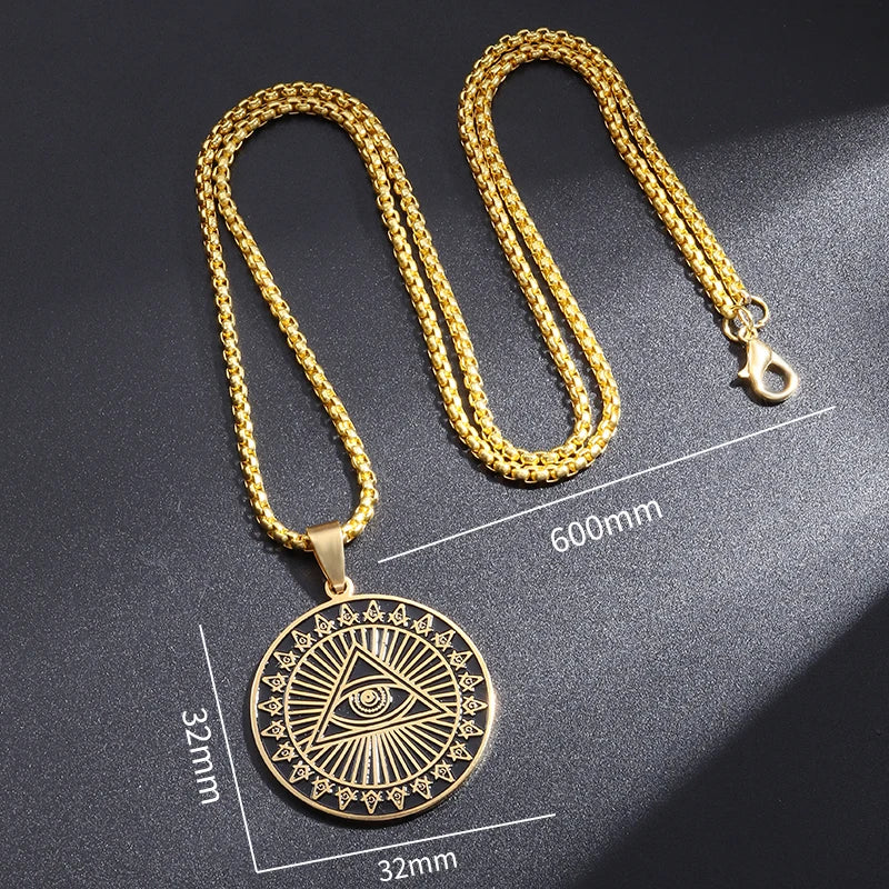 Shining Iced Out Ancient Egyptian God Eye of Horus Cross Pendant Necklace for Men and Women Hip Hop Trendy Amulet Jewelry Gift