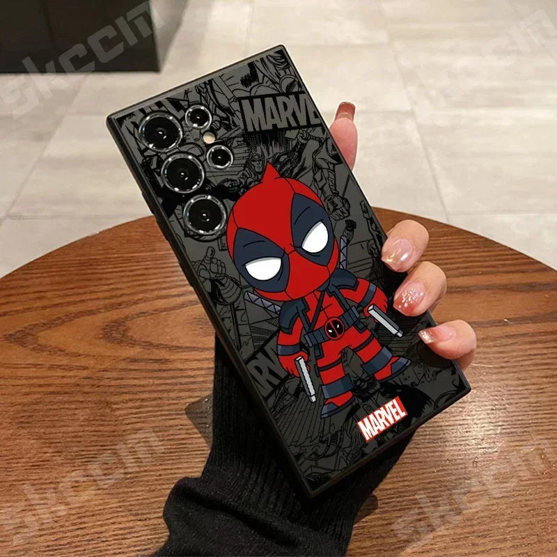 Marvel Spider Man Deadpool Phone Case For Samsung Galaxy S24 Ultra S23 FE S22 S20 Plus A15 A35 A50 A51 A54 A55 A71 A72 A73 Cover