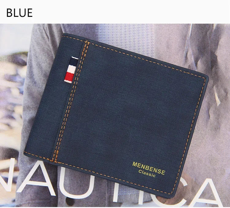 New Slim Vintage Men Wallets High Quality Card Holder Male Purses Photo Holder PU Leather Small Mens Clutch Wallet
