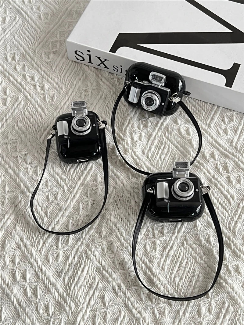 Earphones Case For Apple Airpods 3 2 1 Case Soft Silicone Headphone Case with Strap 3D Camera Cover for Air Pods Pro 1st 2nd Gen