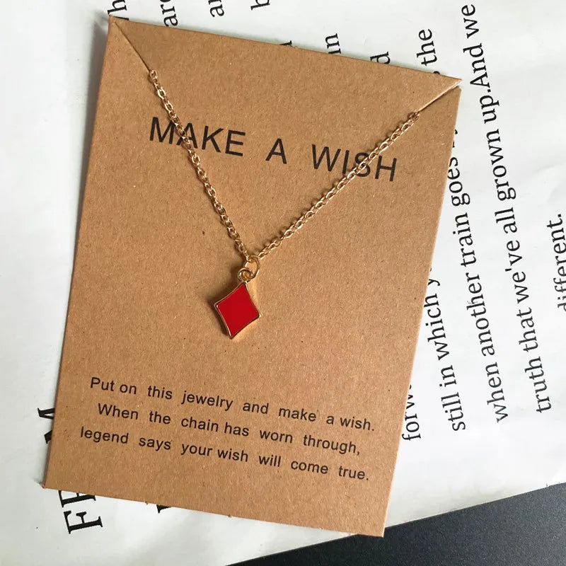 Statement Pork Design Pendant Necklace Small Square Heart Fashion Choker Necklace Gift for Friend  Popular Neck Jewelry