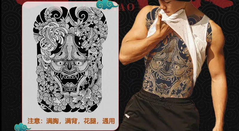 Angel Wings God Tattoo Stickers Realistic Juice Ink Semi Permanent Full Back Body Tattoo Temporary Lasting 2 Weeks Men Adult