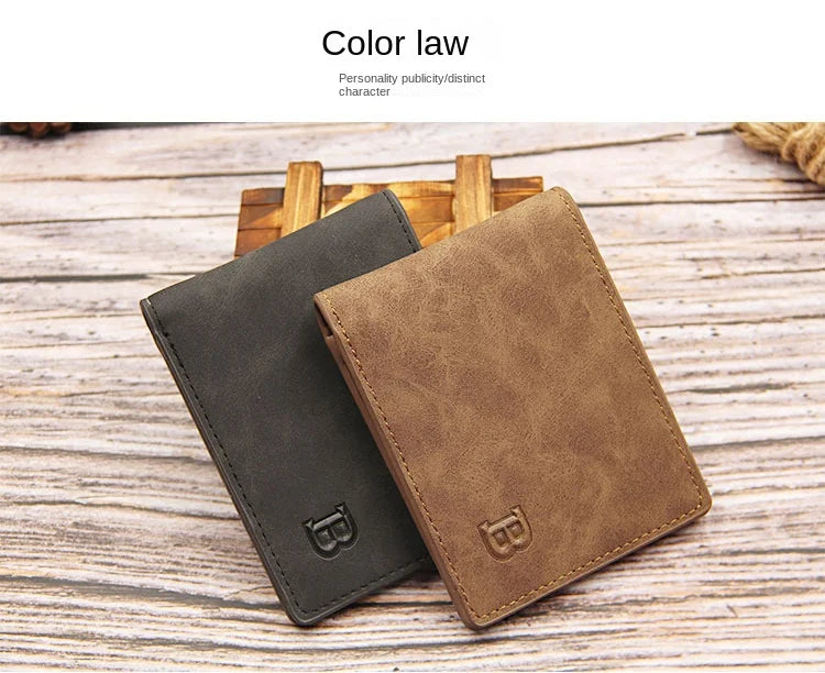 Business Men Wallets Small Money Purses Wallets New Design Dollar Price Top Men Thin Wallet with Coin Bag Zipper Coin Bag Wallet